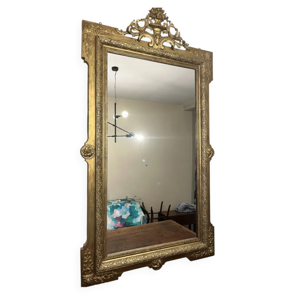Grand miroir ancien doré