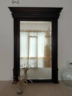 Grand miroir ancien XIX en en bois sculpté-esprit haussmannien