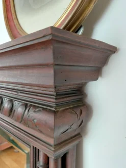 Grand miroir ancien XIX en en bois sculpté-esprit haussmannien