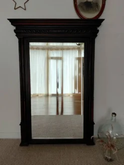Grand miroir ancien XIX en en bois sculpté-esprit haussmannien