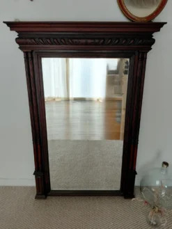 Grand miroir ancien XIX en en bois sculpté-esprit haussmannien