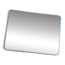Grand miroir barbier bleu métallisé