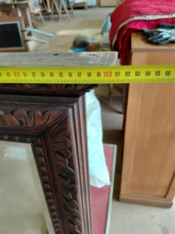 Grand Miroir biseauté à cadre en bois sculpté