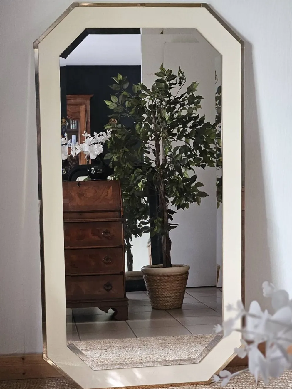 Grand miroir biseauté octogonal
