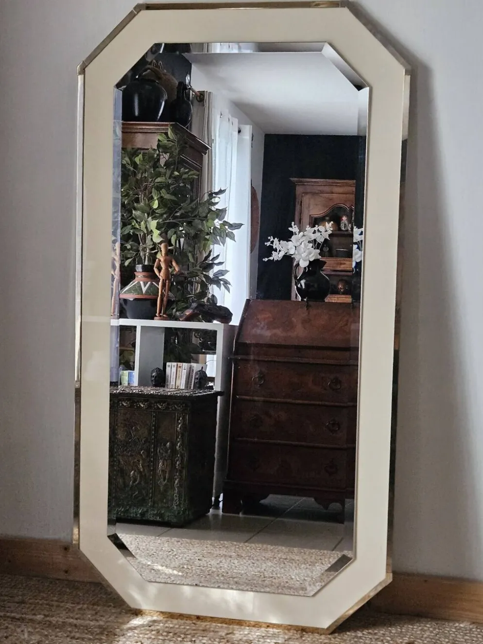 Grand miroir biseauté octogonal