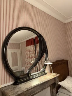 Grand miroir « Black Swan » postmoderne, années 1970-1980