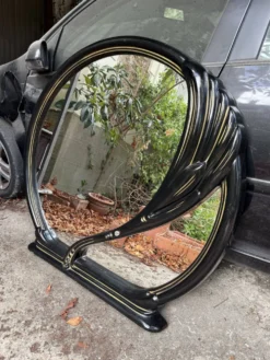 Grand miroir « Black Swan » postmoderne, années 1970-1980