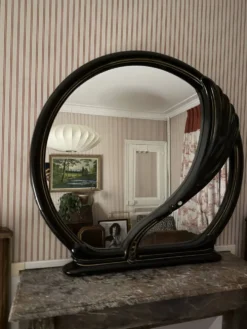 Grand miroir « Black Swan » postmoderne, années 1970-1980