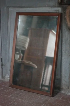 Grand miroir bois vintage, miroir mural, glace murale, scandinave style