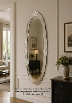 Grand Miroir 180cm x87cm, vers 1960-1970,dans le gout de Murano