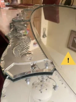 Grand Miroir 180cm x87cm, vers 1960-1970,dans le gout de Murano
