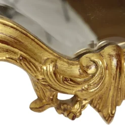 Grand miroir à crête Deknudt, feuille d'or, style baroque, classique, 87 cm