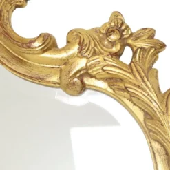 Grand miroir à crête Deknudt, feuille d'or, style baroque, classique, 87 cm