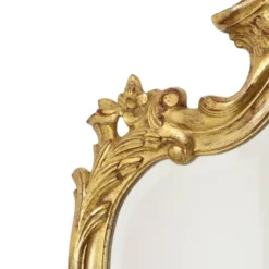 Grand miroir à crête Deknudt, feuille d'or, style baroque, classique, 87 cm