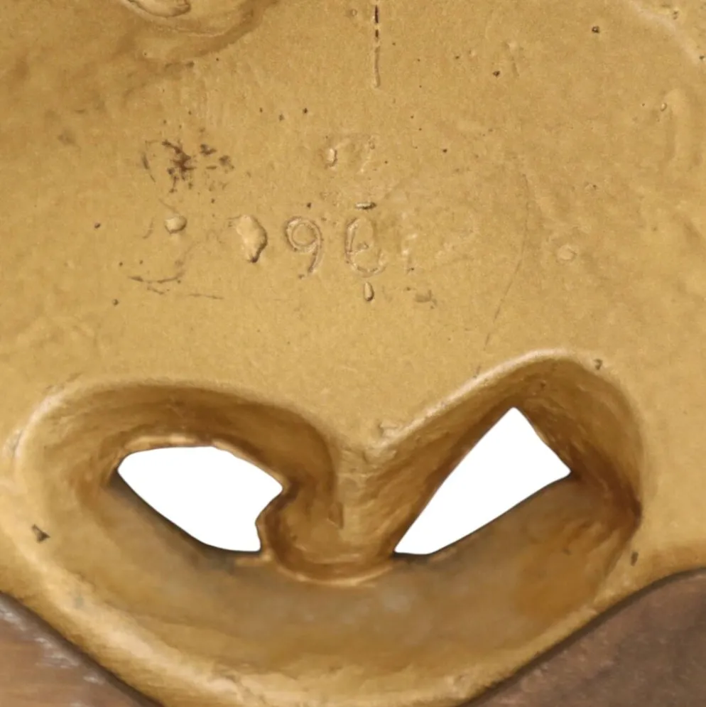 Grand miroir à crête Deknudt, feuille d'or, style baroque, classique, 87 cm