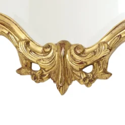 Grand miroir à crête Deknudt, feuille d'or, style baroque, classique, 87 cm