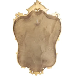 Grand miroir à crête Deknudt, feuille d'or, style baroque, classique, 87 cm