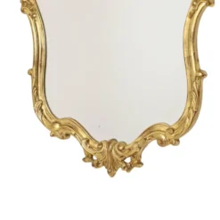 Grand miroir à crête Deknudt, feuille d'or, style baroque, classique, 87 cm