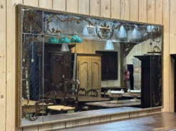 Grand miroir de bistrot des années 1970