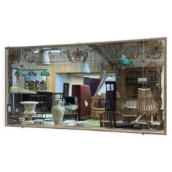 Grand miroir de bistrot des années 1970