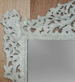 Grand Miroir de Cheminée Ancien Sculpté et Peint à la Main Birman Liberty's London