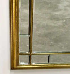 Grand miroir de luxe vintage à facettes avec cadre doré par Deknudt, années 1980.