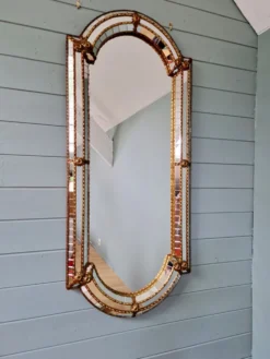 Grand miroir de style Hollywood Regency, Espagne, 1970-80