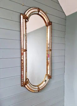 Grand miroir de style Hollywood Regency, Espagne, 1970-80