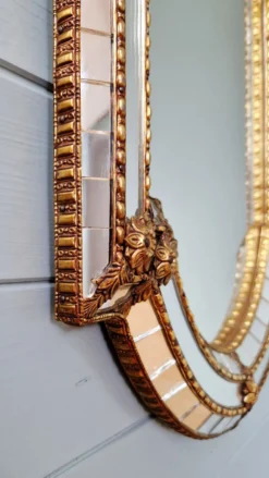 Grand miroir de style Hollywood Regency, Espagne, 1970-80