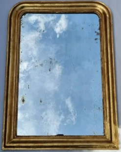 Grand miroir d'époque Louis-Philippe, glace d'origine, XIXe, 108 x 76 cm