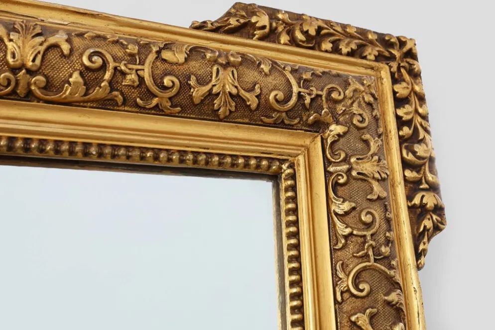 Grand miroir en bois doré de style baroque, 20e siècle