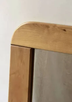Grand miroir en bois d'orme 78x78, Maison Regain 1978