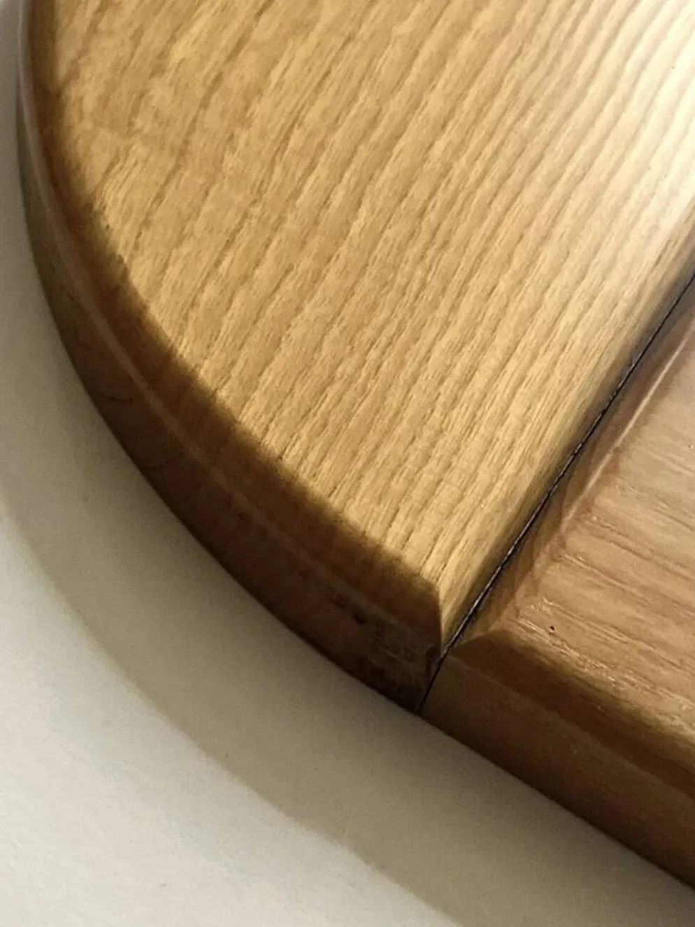 Grand miroir en bois d'orme 78x78, Maison Regain 1978