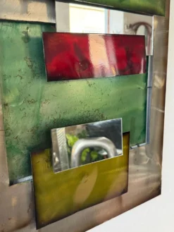 Grand miroir en métal "polychrome" — 1970s