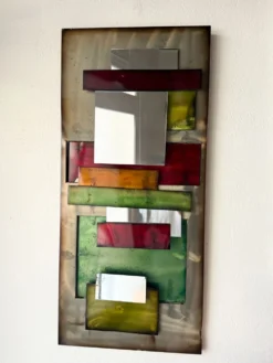 Grand miroir en métal 