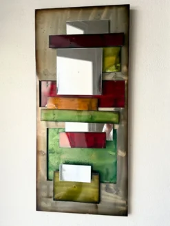 Grand miroir en métal 