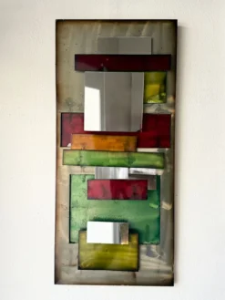 Grand miroir en métal 