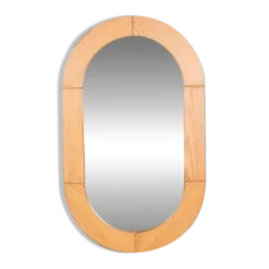 Grand miroir en pin vintage des années 1970 avec un savoir-faire.