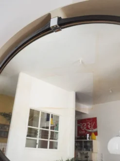 Grand miroir inclinable oval en plastique vintage retro lumineux