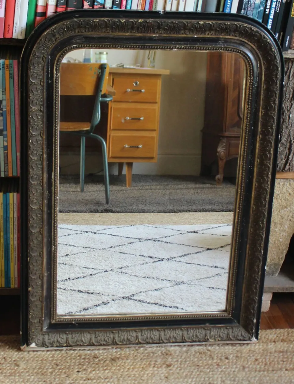 Grand Miroir Louis Philippe Noir Mordoré