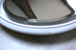 Grand Miroir Lumineux Rond Vintage Céramique Space Age 68cm - Année 70