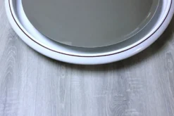 Grand Miroir Lumineux Rond Vintage Céramique Space Age 68cm - Année 70