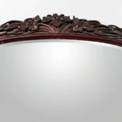 Grand miroir (2 mètres) Art Nouveau en Acajou sculpté en haut-relief à déco