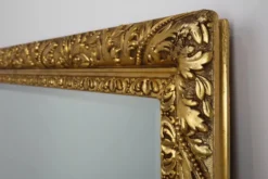 Grand miroir mural en chêne baroque rustique français, vers 1850