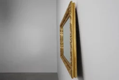 Grand miroir mural en chêne baroque rustique français, vers 1850
