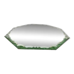 Grand miroir octogonal biseauté à poser, années 40