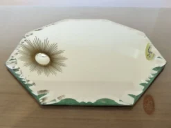 Grand miroir octogonal biseauté à poser, années 40