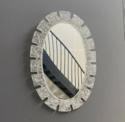 Grand miroir ovale en glace par Egon Hillebrand années 1970
