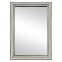 Grand miroir rectangulaire à cadre en bois laqué blanc
