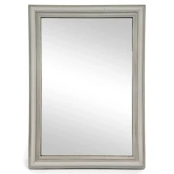 Grand miroir rectangulaire à cadre en bois laqué blanc
